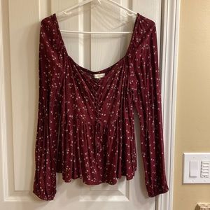 Aeropostale long sleeve top with flowers